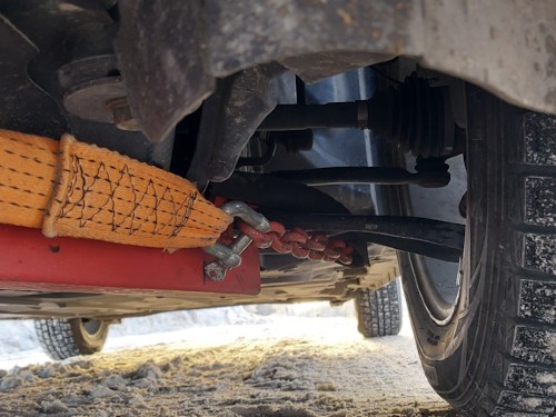 Перегон 2 автомобилей на жесткой сцепке.