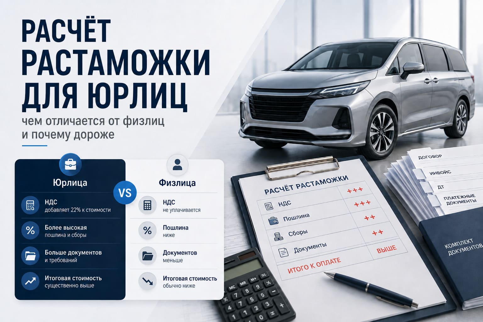 Расчёт растаможки для юрлиц: чем отличается от физлиц и почему дороже