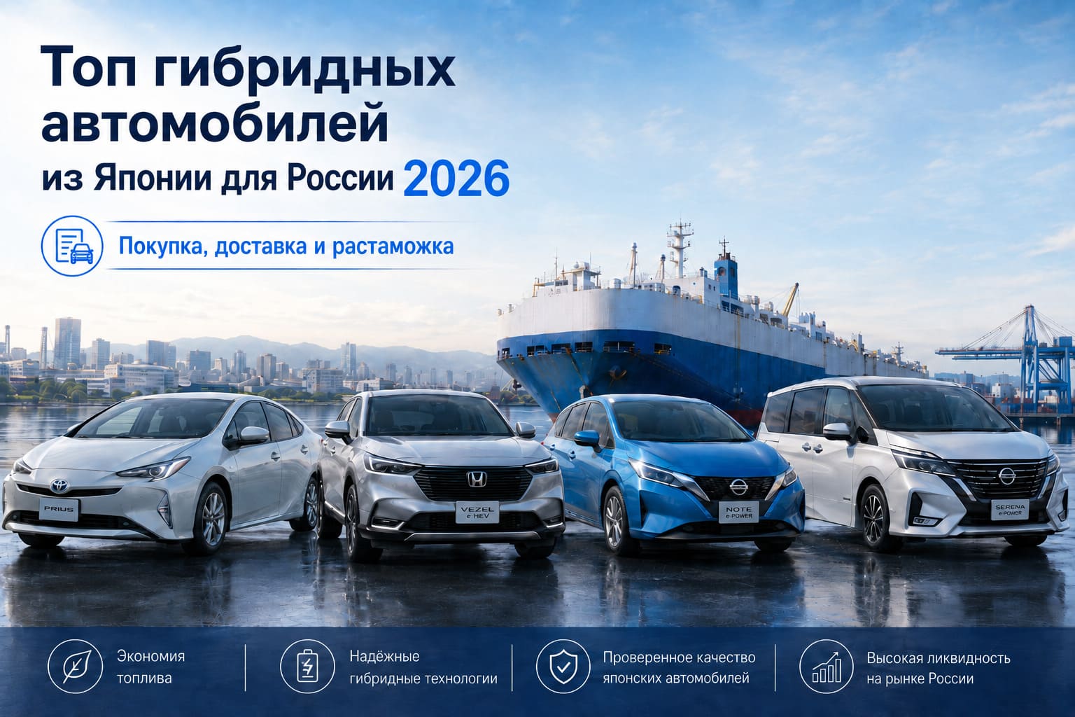 Топ гибридных автомобилей из Японии для России 2026